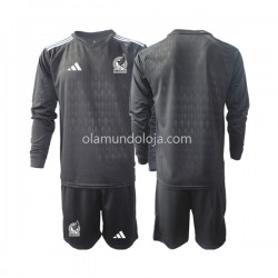 Camisola México Guarda-redes Criança Equipamento Primeiro 2022 Manga Comprida